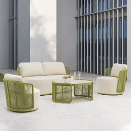 Camp Furniture Nordic Balcony Creative Rattan Sofa Outdoor Leisure Terrace Garden Courtyard Waterproof