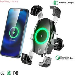 Car Motorcycle Phone Holder 15W Wireless Charger USB C 20W Fast Charging Moto Smartphone Stand Motorbike Cellphone Bracket Support