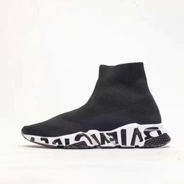 Designer Sock Shoe Scarpe casual Piattaforma uomo donna Fly lucido Calzini in maglia Speed 1.0 Runner Triple Black White trainer sneaker master goffrato