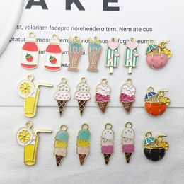 Cute Cup Charms Pendant for Keychain Necklace Bracelet Earrings Jewellery Making Ice Cream Supplies Findings & Components Acessories Christmas Gift Wholesale