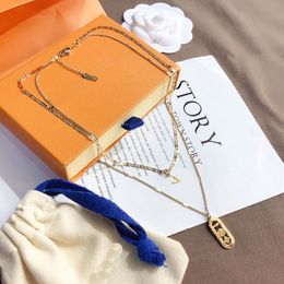 Premium Style Jewellery Necklace Luxury Women's Lock Necklace Exquisite 18k Gold Plated Long Chain Classic Popular Brand Accessories Women's Exclusive Gift X301