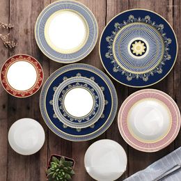 Dinnerware Sets European-style Ceramic Plate Set Home Bowls Coffee Cups And Saucers Soup Cutlery Dish