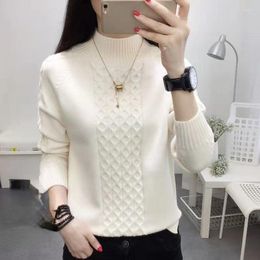 Women's Sweaters Woman Half Turtleneck Winter Tops Female Slim Pullover Knitted Sweater Jumper Ladies Soft Warm Pull Knitwear G482