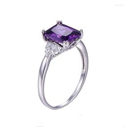 Wedding Rings Women's 5.25Ct Cut Created CZ Brand Jewelry Ladies Sterling Solitaire Square Engagement Ring