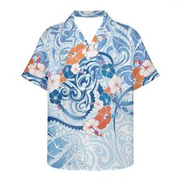 Men's Casual Shirts Hawaiian Moroccan Plumeria Print Slim Cut V-neck Short Sleeve Men's Shirt Summer Spring 2023 Beach