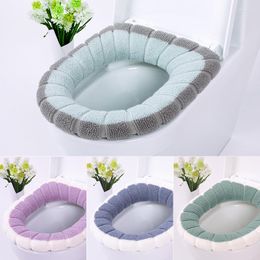 Toilet Seat Covers Warmer Lid Cover Bathroom Product Pedestal Pan Cushion Pads Lycra Use In O-shapes Flush Comfortable
