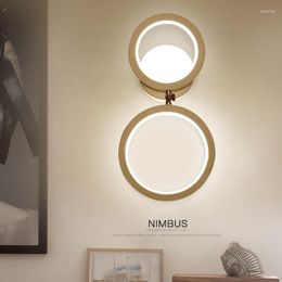 Wall Lamps Modern Double Circle Led Lamp Minimalism Nordic Bedroom Rotatable Light Scone Living Room