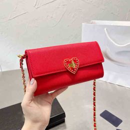 Evening Bags Shoulder Bags Love Envelope Bags High Quality Gold Chain One Shoulder Luxurys Designers Cute Coin Purse Handbag Tote Wallet Cross Body