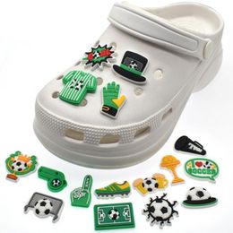 soccer series croc charms cartoon hole shoe decoration accessories clog wristband button party gift