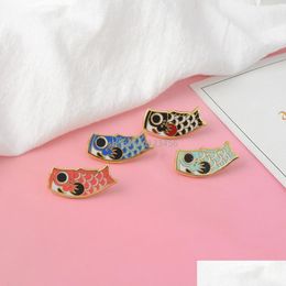 Pins Brooches Little Fish Brooch Pins Cute Enamel Animal Lapel Pin For Women Men Top Dress Co Fashion Jewelry Drop Delivery Dhzwr