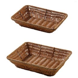 Storage Bottles Wicker Baskets For Handmade Rattan Organising Woven Rectangular Basket Multipurpose Trays Container Portable