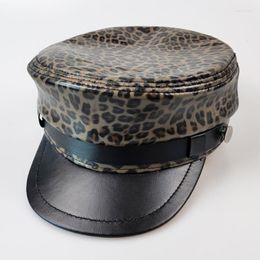 Berets Outdoor Men Women Military Hat Brand Fashion Casual Adults Autumn Winter Warm Caps Flat Top Leopard Peaked Hats