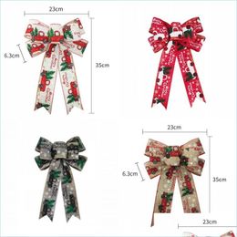 Christmas Decorations Christmas Decoration Supplies Ribbon Bow Tree Truck Pattern Ribbons Bows Ornament Novelty Gifts 4 6Zx D3 Drop Dhlbf