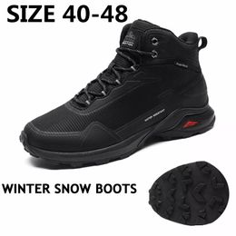 Dress Shoes Waterproof Men Boots Warm Plush Snow Outdoor Nonslip Hiking Hightop Mens Casual Sneakers Winter Size 4048 221125