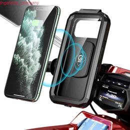 Car Bike Phone Support Waterproof Case Bike Motorcycle Handlebar Rear View Mirror Stand Holder for 4.7-6.8" Mobile Phone Mount Bag