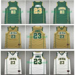 College Basketball Wears Top Quality 1 #23 James Jersey St Vincent Mary Irish High School Jersey Basketball Jerseys