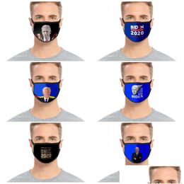 Designer Masks Fashion Cloth Face Mask Reuseable Respirator Dustproof Mascarilla 3D Printing Vote Joe Biden Us Presidential Dhgarden Dhqm8