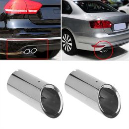 Car Exhaust Muffler Pipes Cover Auto External Modification Stainless Steel Parts Vehicle Accessories For Audi A1 A3 A4 2009-2015