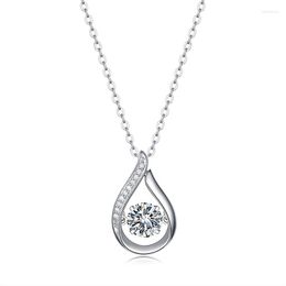 Chains 999 Silver Necklace Moissanite Drop Pendant Clavicle Chain Fashion Jewelry For Decoration Festival Gift 2022