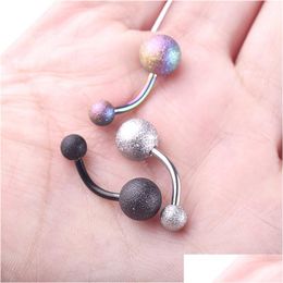 Navel Bell Button Rings Puncture Dl Polish Ball Belly Ring Stainless Steel Allergy Navel Bell Button Rings For Women Fashion Jewel Dhq8B