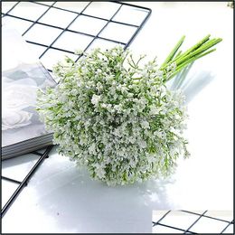 Decorative Flowers Wreaths 16Pcs Per Set Night Willow Herb Babysbreath Artificial Flowers Fake Floral Wedding Home Garden Party De Dhpuv