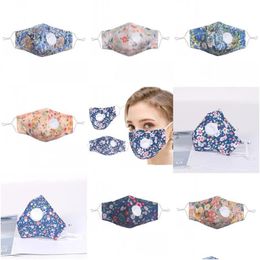 Designer Masks Flowers Printing Dust Fashion Face Mask With Vae Earloop Mascarilla Cotton Reusable Breathable Mascherines Wa Dhgarden Dhcr3