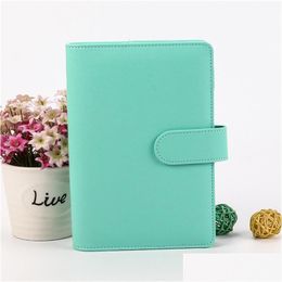 Notepads A6 Empty Notebook Binder Notepads 19X13Cm Loose Leaf Notebooks Without Paper Pu Faux Leather Er File Folder Spiral Planners Dhtbz