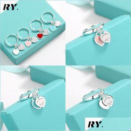 Arts And Crafts Band Rings Enamel Double Heart Luxury Designer Fashion Original Design Cute And Sweet Girlfriends Jewellery Gifts Drop Dh64D