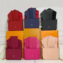 Bolsas de grife Pochette Felicie bolsas de luxo bolsa de ombro corrente bolsa mensageiro bolsa feminina e carteira porta cartão com caixa 279H