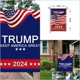 Other Festive Party Supplies 30X45Cm Trump 2024 Flag Maga Kag Republican Usa Flags Anti Biden Never America President Funny Garden Dh3O5