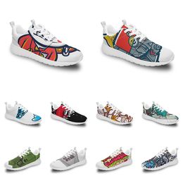 men women custom sports shoes anime cartoon animal design diy word black white blue red colorful outdoor mens trainer 153