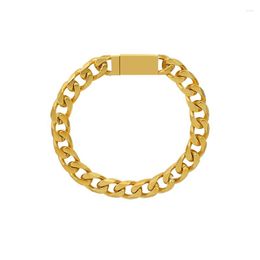 Link Bracelets High Quality 18 K Plated Stainless Steel Curb Cuban Chain & Bangles Statement Magnet Bracelet Wedding Jewellery Gift