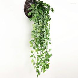 Decorative Flowers 2Strings 90cm Artificial Green Ivy Creeper Grape Leaves Vine For Home Garden Wedding Decoration Wall Hanging Fake Plants