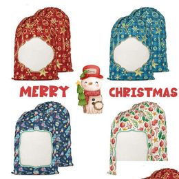 Christmas Decorations Christmas Decorations Sublimation Santa Sacks Xmas Personalised Buffalo Plaid Dstring Candy Bags 2011 E3 Drop Dhpdl