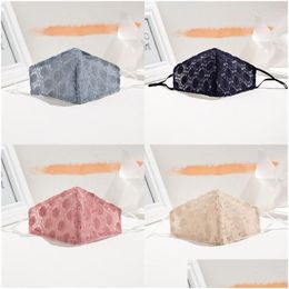 Designer Masks Lace Plaid Dust Face Masks 3 Layer Fashion Mascarilla Reusable Anti Smoke Mascherine Washable Respirable Wome Dhgarden Dhzrj