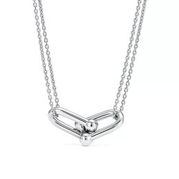 Luxus Designer Hufeisen Halskette Frauen Edelstahl Mode Einfache Paar Kette Halsketten Charme Schmuck Geschenk für Mädchen Zubehör