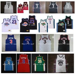 College Basketball Wears NCAA Allen 3 Iverson Jersey LeBron 23 James 1 Bugs Bunny Tune Squad Space Jam Movie Kevin 35 Durant 7 Durant Dikembe 55 Mutombo Basketball