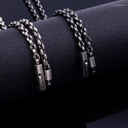 Chains 2022 XMAS Gifts Hip-Hop Boys Stainless Steel Necklace Solid Collarbone Chain Mens Vintage 26''