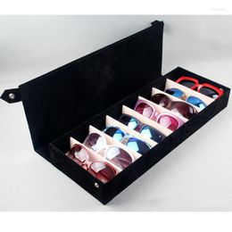 Jewellery Pouches Fashion Velvet Storage 8 Grids Display Glasses Case With Lids Eyeglass Sunglasses Stand Watch Box Holder Makeup Organiser