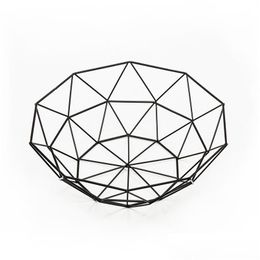 Storage Baskets Metal Fruit Basket Art Geometry Iron Wire Storage Baskets Living Room Home Table Ornaments Tray Simplicity K Dhgarden Dhztc