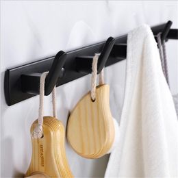 Clothing Storage Towel Hook Bathroom Acces Shelf Clothes Hanger Black Behind Door Wall-Mount Coat For Bedroom Living Room Kitchen Decor