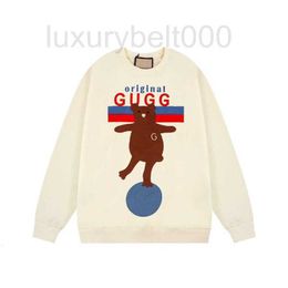 Men's Hoodies & Sweatshirts designer The correct version 2022 new G family sweater men's and women's same patch embroidered bear loose casual round neck coat LX2O