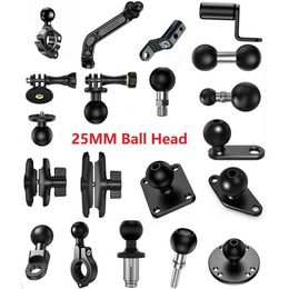 Car Ball Head Mount Adapter Motorcycle Bicycle Handlebar Clip Rearview Mirror Bracket for GoPro 10 9 8 Camera MTB RAM Mounts
