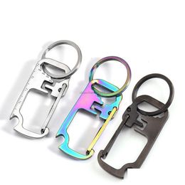 Key Rings Mtifunction Keychain Stainless Steel Bottle Opener Rer Wrench Key Ring Outdoor Climbing Fashion Jewellery Drop Delivery Dhf3A