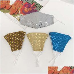 Designer Masks Fashion Sequin Masks Dustproof Washable And Reusable Face Designer Mask Dhs 7 Color 500Pcs 35 M2 Drop Delivery Home G Dhvsz