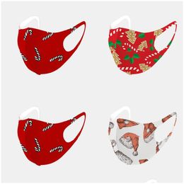 Designer Masks Christmas Face Mask Summer Adt Children Masks Cartoon Santa Claus Printed Protective Mouth Anti Dust Outdoor Dhgarden Dhszj