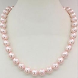 Fashion jewelry pink shell pearl 12mm necklace women 18inch