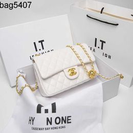 Women's Luxury Bag Shop 80% Factory Real Leather Sheep Square Korin Tiktok Live New Small Wind Gold Ball Chain .