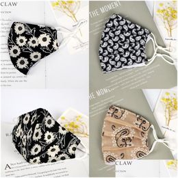 Designer Masks Fashion Mascherines Cotton Printing Flower Respirable Respirator Washable Reusable Custom Face Mask Dust Proo Dhgarden Dhklv