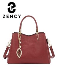 designer bag Zency Genuine Bags Leather For Women Luxury Brand Tote Handbag Alligator Beading Leisure Shoulders Female Marry Bag Crossbody
